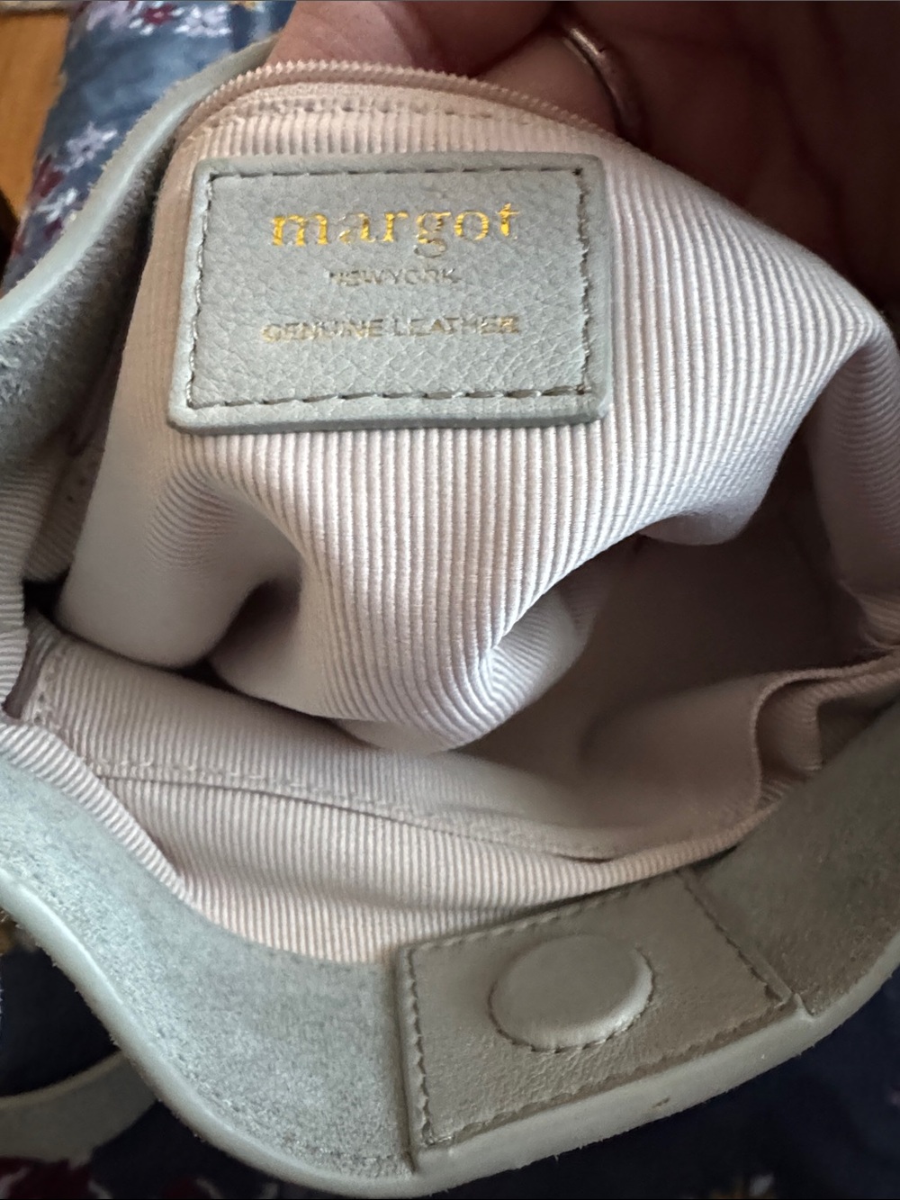 Suede Crossbody Shoulder Bag in Light Gray - Picture 12 of 12
